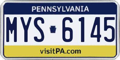 PA license plate MYS6145