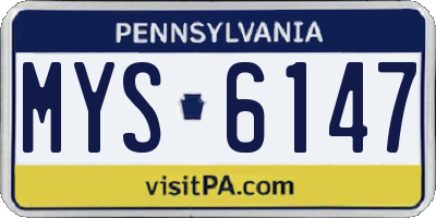 PA license plate MYS6147