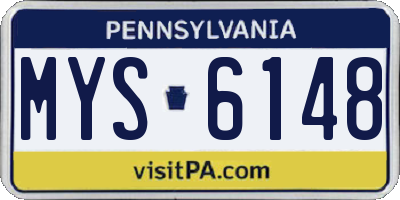 PA license plate MYS6148