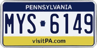PA license plate MYS6149