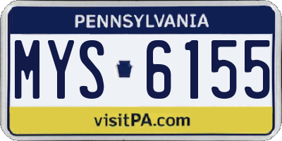 PA license plate MYS6155