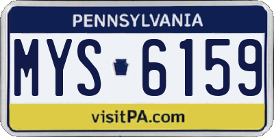 PA license plate MYS6159