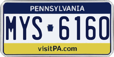 PA license plate MYS6160