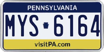 PA license plate MYS6164