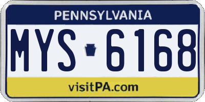 PA license plate MYS6168