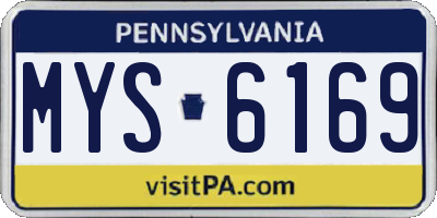 PA license plate MYS6169