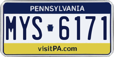 PA license plate MYS6171