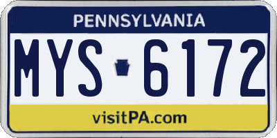 PA license plate MYS6172