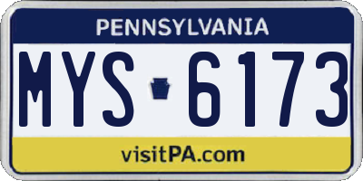 PA license plate MYS6173