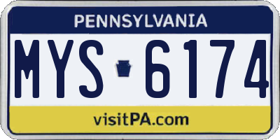 PA license plate MYS6174