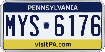 PA license plate MYS6176