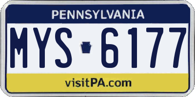 PA license plate MYS6177