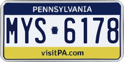 PA license plate MYS6178