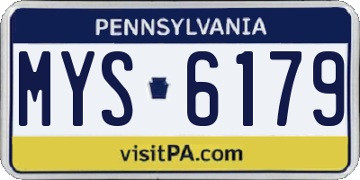 PA license plate MYS6179