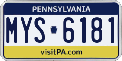 PA license plate MYS6181