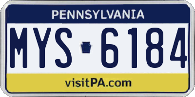 PA license plate MYS6184