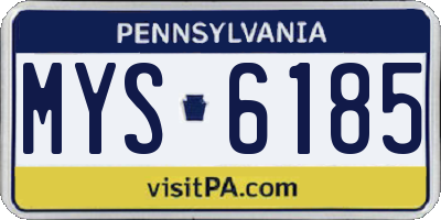 PA license plate MYS6185