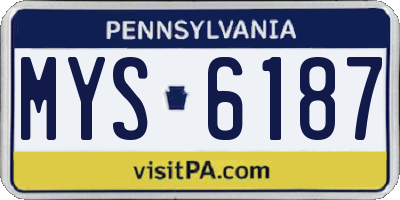 PA license plate MYS6187