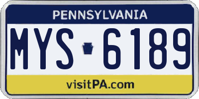 PA license plate MYS6189