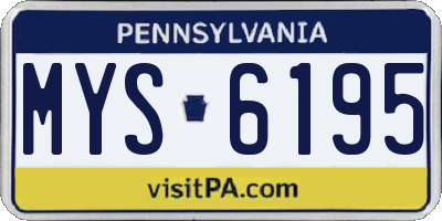PA license plate MYS6195