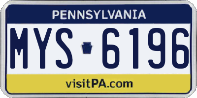 PA license plate MYS6196