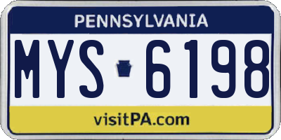 PA license plate MYS6198