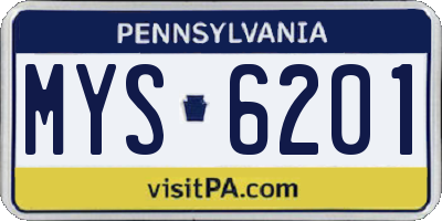 PA license plate MYS6201