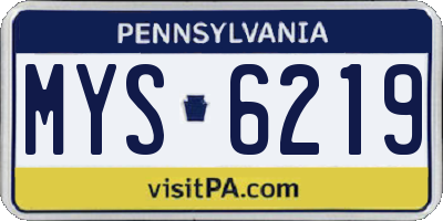 PA license plate MYS6219