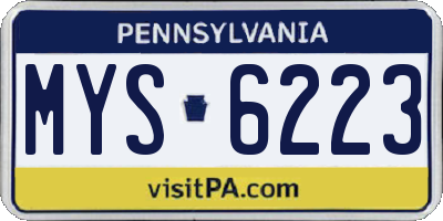 PA license plate MYS6223