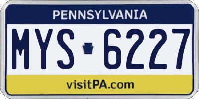 PA license plate MYS6227