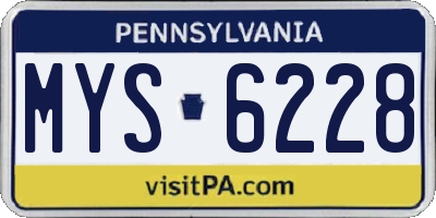 PA license plate MYS6228