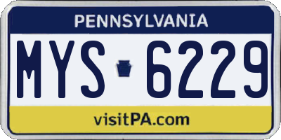 PA license plate MYS6229