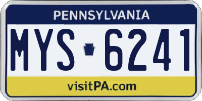PA license plate MYS6241