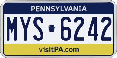 PA license plate MYS6242