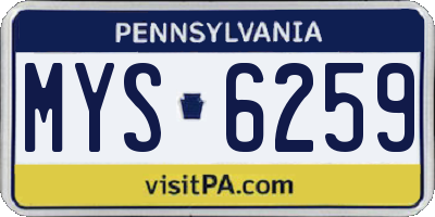 PA license plate MYS6259