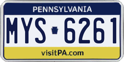 PA license plate MYS6261