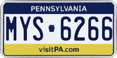 PA license plate MYS6266