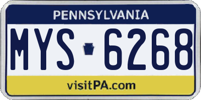PA license plate MYS6268