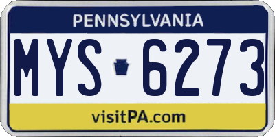 PA license plate MYS6273