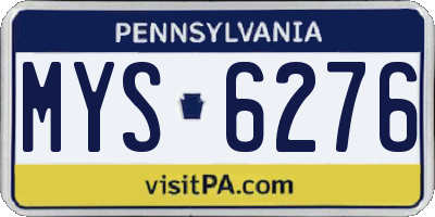 PA license plate MYS6276