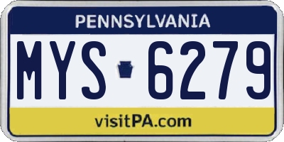 PA license plate MYS6279