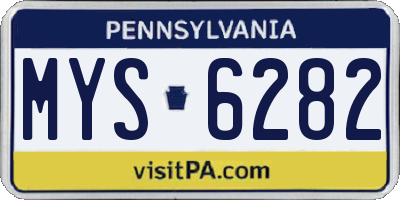 PA license plate MYS6282