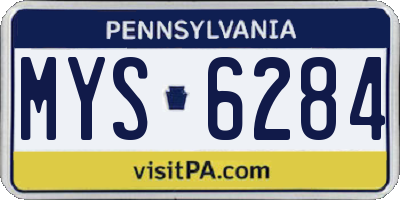 PA license plate MYS6284