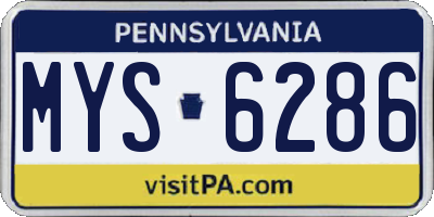 PA license plate MYS6286