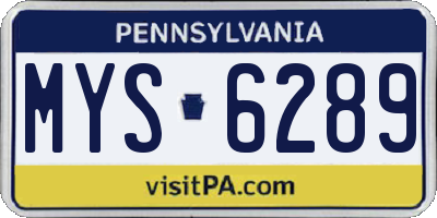 PA license plate MYS6289