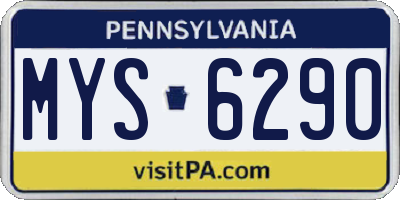PA license plate MYS6290