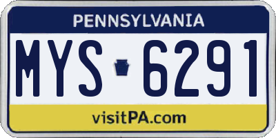 PA license plate MYS6291