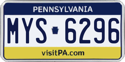 PA license plate MYS6296