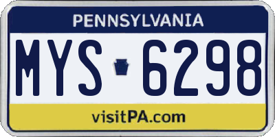 PA license plate MYS6298