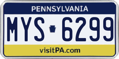 PA license plate MYS6299